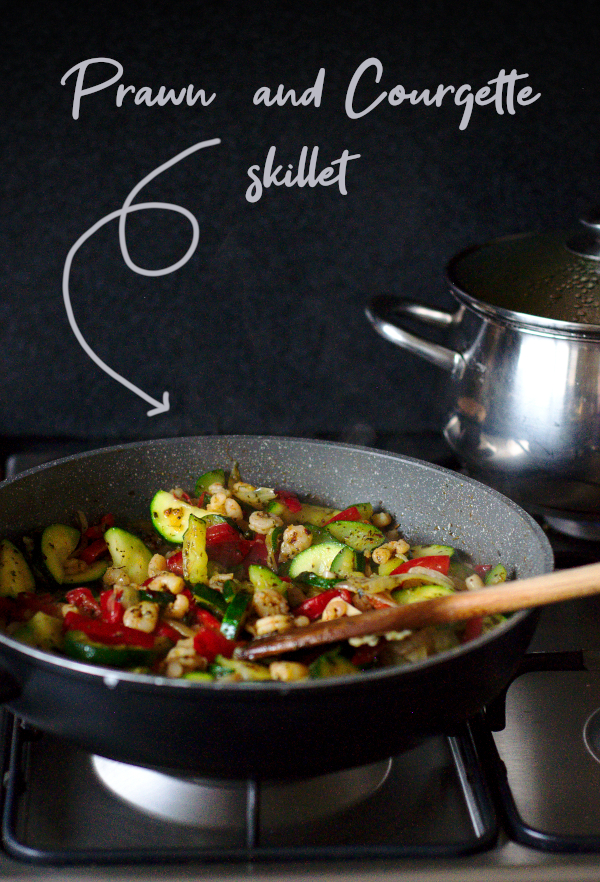 prawn and courgette skillet