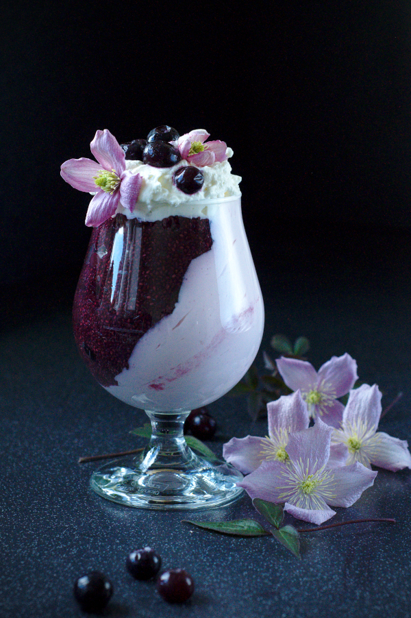 blueberry and chia flummery
